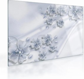 Tablou pe sticlă - Design flori (70x50 cm)