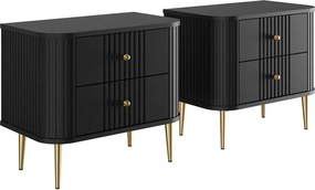 Set noptiere Vesper 56 cm - negru / picioare aurii