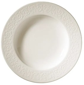 Set de masă, 24 piese, alb/porțelan