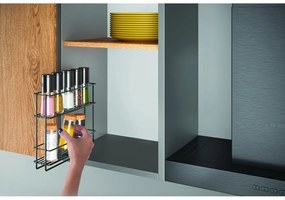 Raft de perete cu două etaje pentru condimente Metaltex Lava, negru