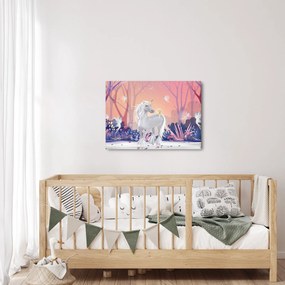 Tablou - Unicorn în pădurea fermecată (70x50 cm)