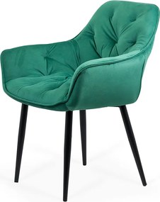 RESIGILAT - Scaun de dining din catifea BUC 257 verde