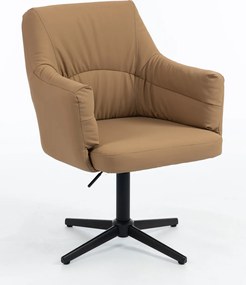 HR840CROSS Scaun Caramel Piele Ecologica Premium Soft cu Bază Neagră