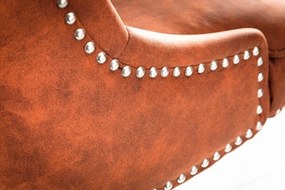 Scaun de birou elegant Victorian, microfibra maro deschis