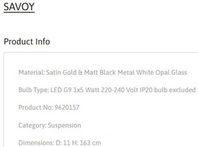 Pendul design modern SAVOY