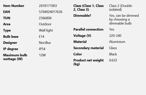 Aplica de exterior stil nordic IP54 Tadas