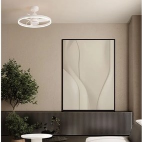 Lustra LED cu ventilator si telecomanda LUNAIR alb