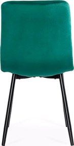 Scaun living din catifea cu cadru negru BUC 211 verde