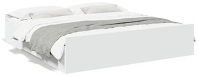 3280272 vidaXL Cadru de pat cu sertare, alb, 180x200 cm, lemn prelucrat