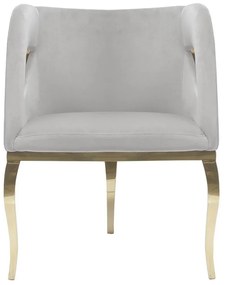 Fotoliu tapitat Morello gri/gold – H78 cm