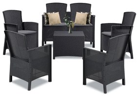 Set de mobilier de grădină Lima III cu 6 locuri, grafit