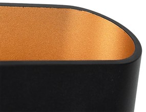 Aplică modernă neagră cu interior auriu oval - Alone