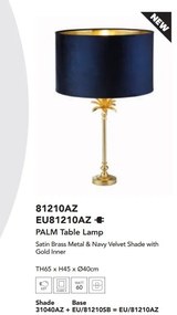 Veioza, Lampa de masa eleganta Palm bleumarin