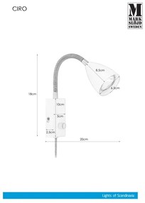 Markslöjd 106588 - Aplică perete dimmabilă CIRO 1xGU10/7W/230V alb