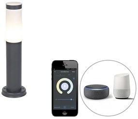 Lampă de stradă exterioară inteligentă antracit 45 cm cu WiFi P45 - Rox