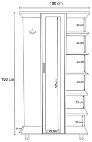 Mobilier hol Cercei (Stejar + Alb). 1088688