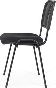 Scaun conferință negru HRC 600 din mesh respirabil cu cadru metalic stivuibil