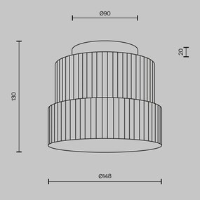 Mini Plafoniera LED cu sticla canelata Scala bronz