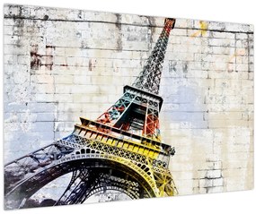 Tablou - Arta digitală a Turnului Eiffel (90x60 cm)