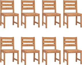 vidaXL Scaune de grădină, 8 buc., lemn masiv de tec