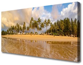 Tablou pe panza canvas Plaja Peisaj Galben Verde