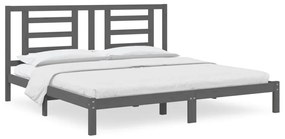 3104370 vidaXL Cadru de pat, gri, 200x200 cm, lemn masiv de pin