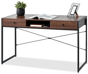 Masă PC Nills (nuc închis + negru). 1109799