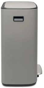 Coș de gunoi gri deschis de reciclat/cu pedală din oțel 60 l Bo – Brabantia