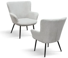 PAZZO DESIGN Fotoliu Titti Gri Deschis Set de 1, Tapițerie din Catifea | Aosom Romania