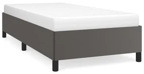 347231 vidaXL Cadru de pat, gri, 90x200 cm, piele ecologică