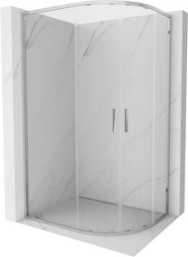 Mexen Exo cabină de duș semicirculară asimetrică glisantă 100 x 80 cm, transparent, crom - 8132-100-080-01-00