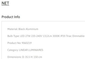 Lustra LED dimabila suspendata NET negru