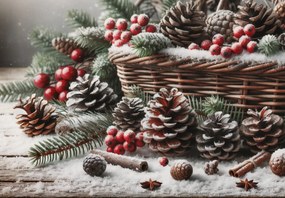 Fototapet - Coș de iarnă (147x102 cm)