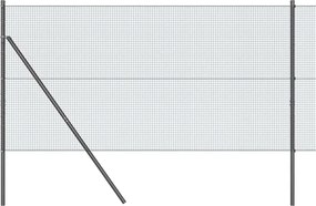 vidaXL Stâlp de gard. Gri 10 x 1,2 m (16 x 16 mm plasă) Oțel și PVC