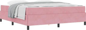 vidaXL Cadru de pat cu saltea Roz 180 x 200 cm țesătură