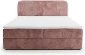 Pat tapițat boxspring FORENA 160x200 cm roz vechi Saltea: Saltea cu arcuri Bonell