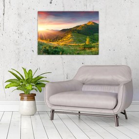 Tablou pe sticlă - Peisaj de vară (70x50 cm)