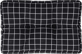 vidaXL Pernă de paleți, negru, carouri, 60x40x12 cm, textil