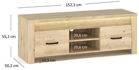 Masă TV Mindi (Stejar artisan). 1053053