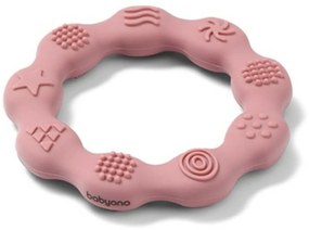 Dentisor din silicon BabyOno - Inel, roz