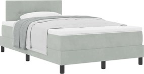 vidaXL Pat cu arcuri cu saltea Gri deschis 120 x 200 cm Catifea