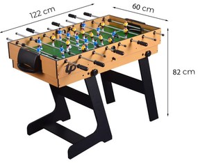 Masă de joc 4 în 1 pentru foosball, ping-pong, biliard și curling bowling