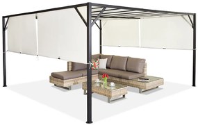 Pergolă grădină Santorini 4 x 4m crem Garden Point
