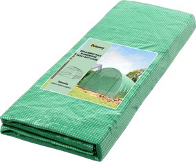 Prelată de seră Outsunny din PE cu 12 ferestre, ușă rulantă și margini îngropate, 6x3x2 m, de culoare verde | Aosom Romania