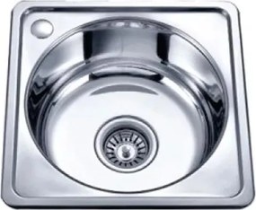 Chiuveta inox Inter Ceramic Alpaca cu o cuva fara picurator finisaj inox lucios 40x40 cm
