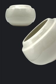 Vaza   Ghiveci Alb-Olive (20cm diametru, 14cm inaltime)