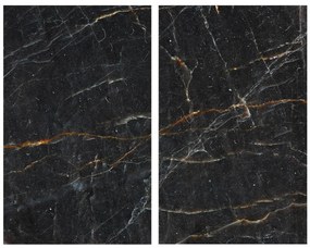 Set 2 placi protectoare pentru aragaz Marble, Sticla, 52x30 cm, ALLSTAR