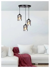 Lustră neagră cu abajur din sticlă Felis – Candellux Lighting