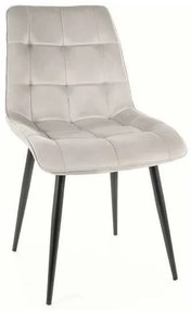 Scaun de bucătărie Chic Velvet, gri deschis