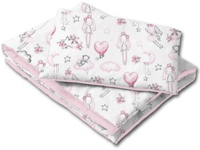 Lenjerie patut cosleeper 90x50 cm Kidizi Fairy Clouds, include cearceaf, perna si pilota